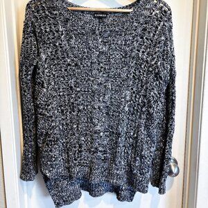 Long Express Loose Knit Sweater - Grey